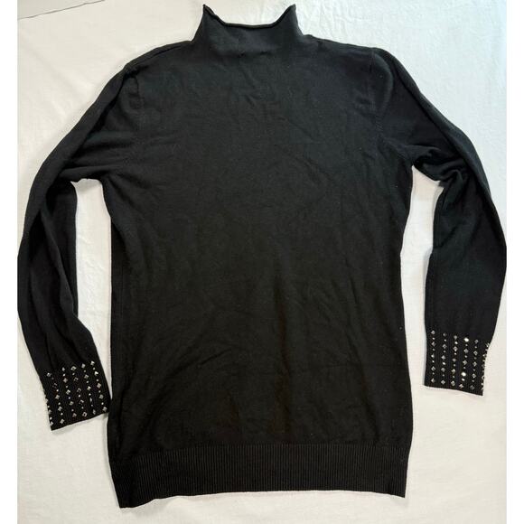Vila Milano Sweater Knit Black Studded Long Sleeve Women's Size Large - Picture 6 of 10